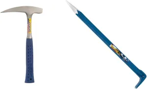 Estwing Rock Pick (E3-22P) and Gad Pry Bar (GP-18) - Geological Tools Bundle