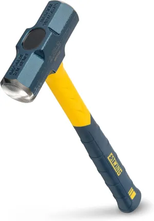 ESTWING Sure Strike Engineer's Hammer - 40 oz Sledge with Fiberglass Handle & No-Slip Cushion Grip - MRF40E