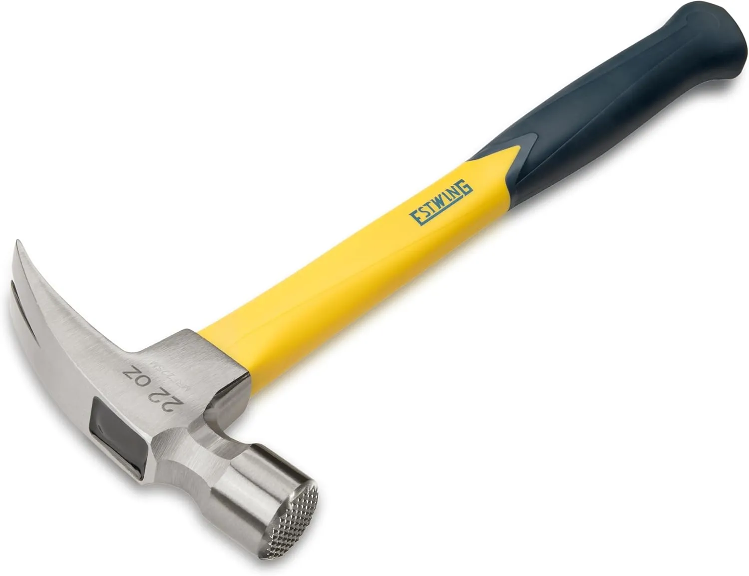 ESTWING Sure Strike Framing Hammer - 22 oz Straight Rip Claw with Fiberglass Handle & No-Slip Cushion Grip - MRF22SM