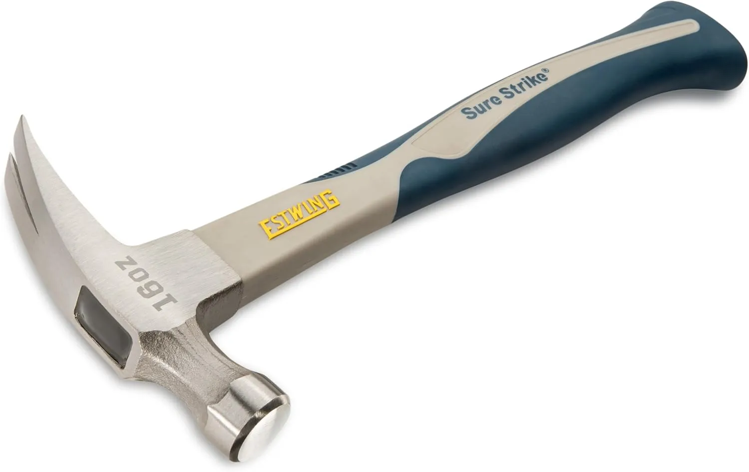 ESTWING Sure Strike Hammer - 16 oz Rip Claw Hammer with Smooth Face & Carbon Fiber Handle - SSCF16S