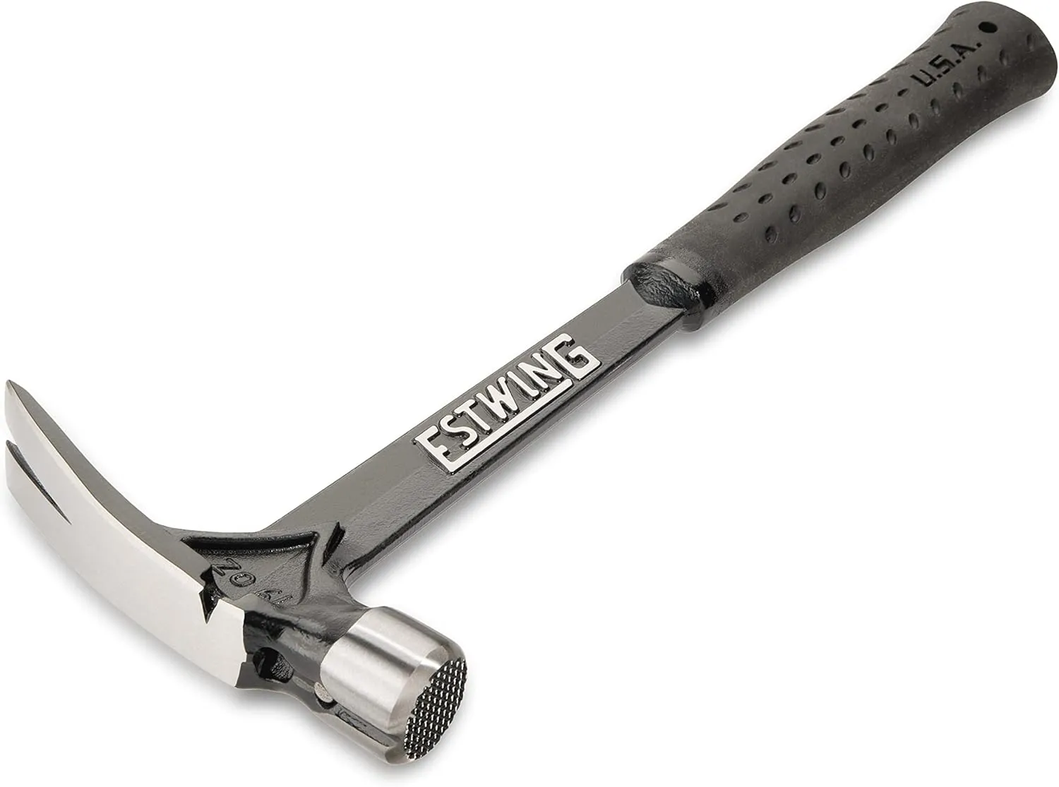 ESTWING Ultra Series Hammer - 19 oz Rip Claw Framing Hammer with Milled Face & Shock Reduction Grip - EB-19SM