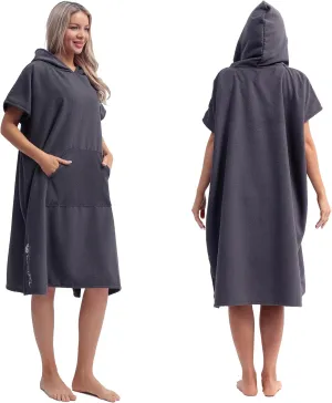 Eunzel Surf Poncho Changing Robe with Hood for Men & Women, Absorbent Quick Dry Microfiber Wetsuit Changing Towel with Pocket for Surfing, Beach, Swim & Outdoor Sports