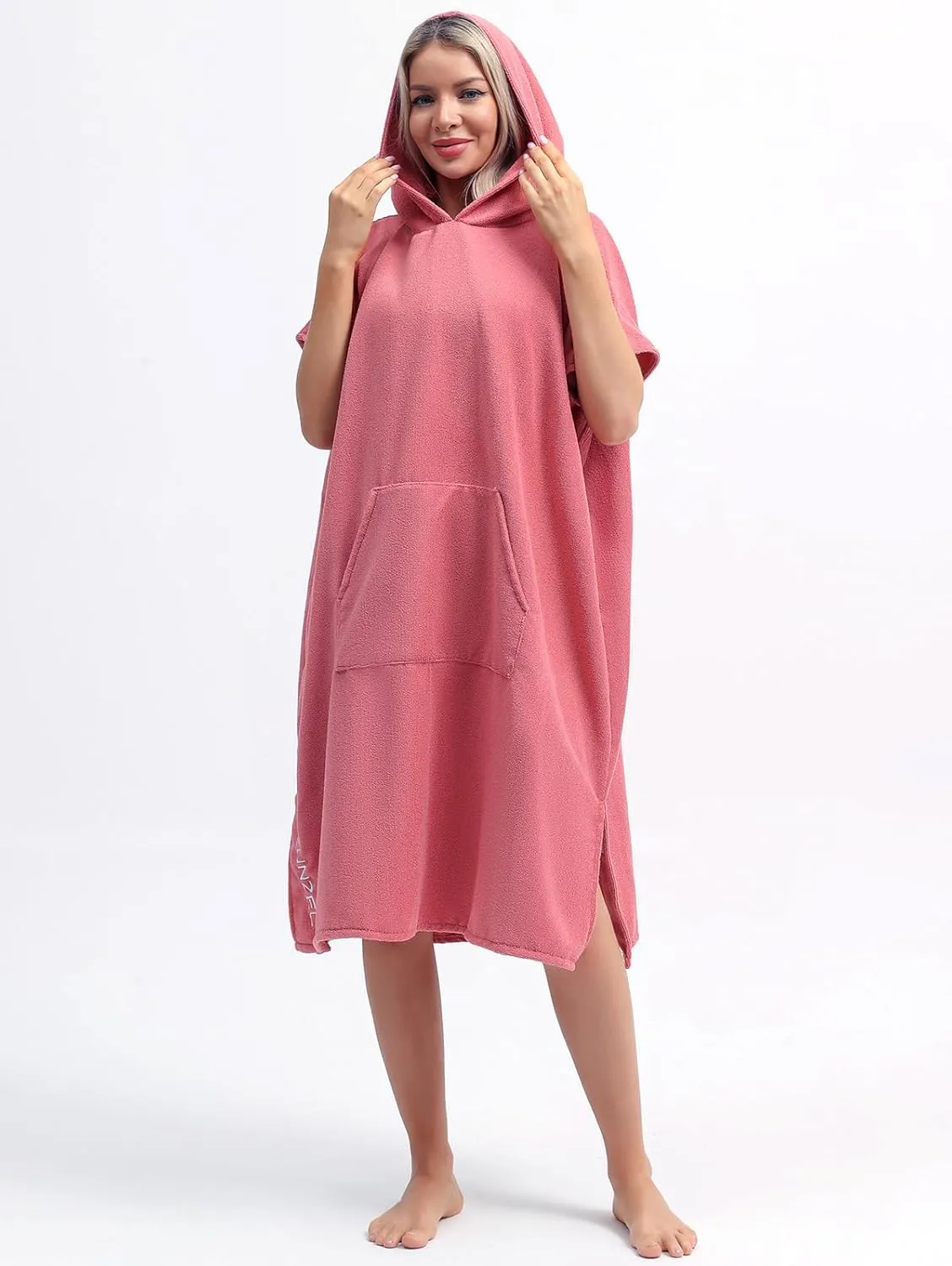 Eunzel Surf Poncho Changing Robe with Hood for Men & Women, Absorbent Quick Dry Microfiber Wetsuit Changing Towel with Pocket for Surfing, Beach, Swim & Outdoor Sports