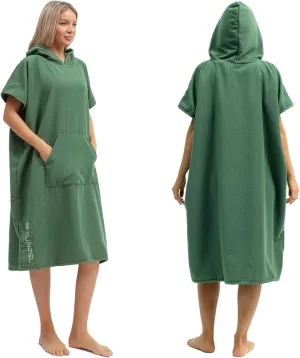Eunzel Surf Poncho Changing Robe with Hood for Men & Women, Absorbent Quick Dry Microfiber Wetsuit Changing Towel with Pocket for Surfing, Beach, Swim & Outdoor Sports