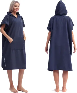 Eunzel Surf Poncho Changing Robe with Hood for Men & Women, Absorbent Quick Dry Microfiber Wetsuit Changing Towel with Pocket for Surfing, Beach, Swim & Outdoor Sports