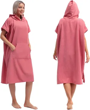 Eunzel Surf Poncho Changing Robe with Hood for Men & Women, Absorbent Quick Dry Microfiber Wetsuit Changing Towel with Pocket for Surfing, Beach, Swim & Outdoor Sports