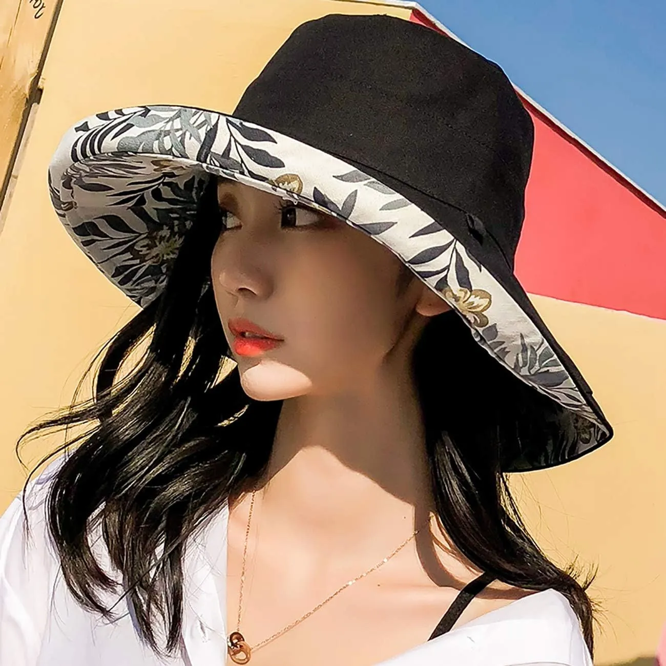 FaroDor Women's Reversible Bucket Hat UV Protection Packable Travel Cap Wide Brim Sun Hats