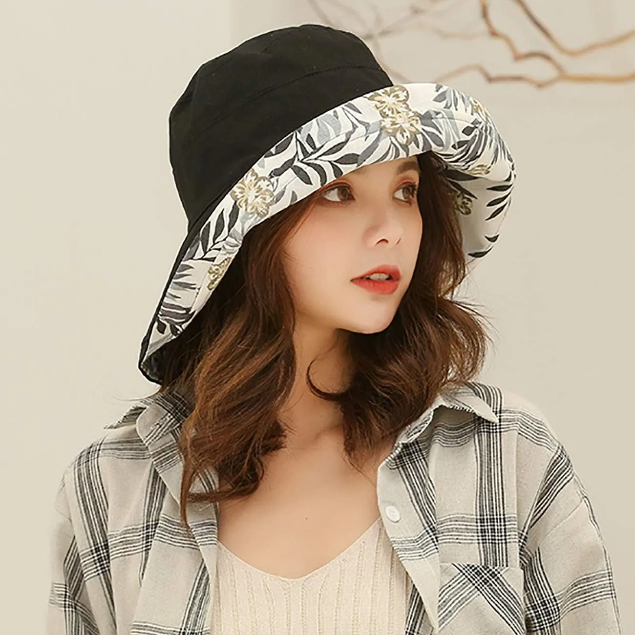 FaroDor Women's Reversible Bucket Hat UV Protection Packable Travel Cap Wide Brim Sun Hats