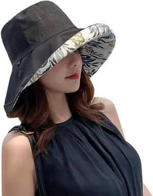 FaroDor Women's Reversible Bucket Hat UV Protection Packable Travel Cap Wide Brim Sun Hats