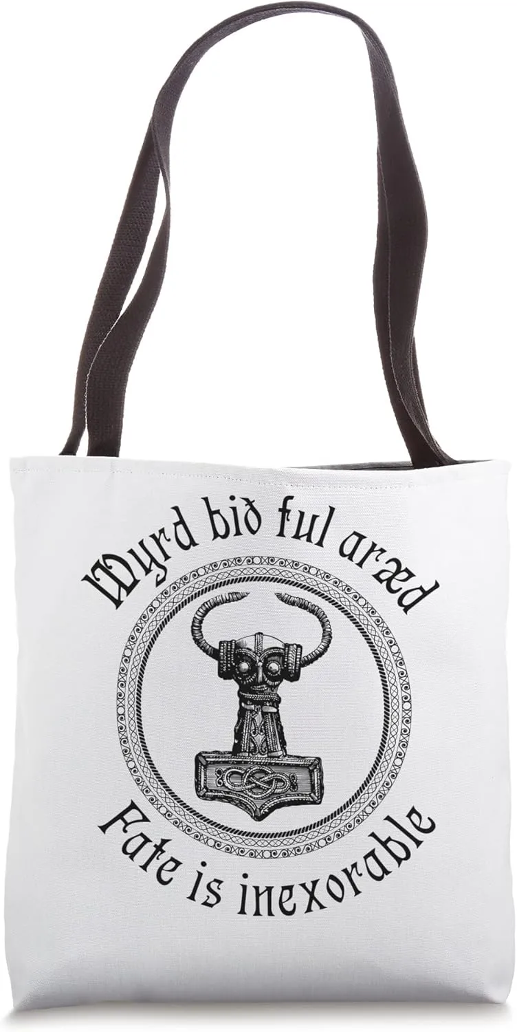 Fate Is Inexorable - Medieval Thor Hammer Germanic Viking Tote Bag