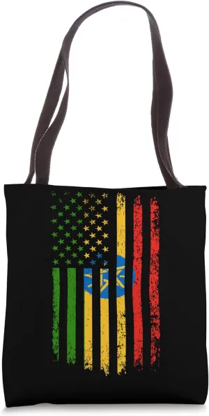 Federal Democratic Republic of Ethiopia American Flag Tote Bag