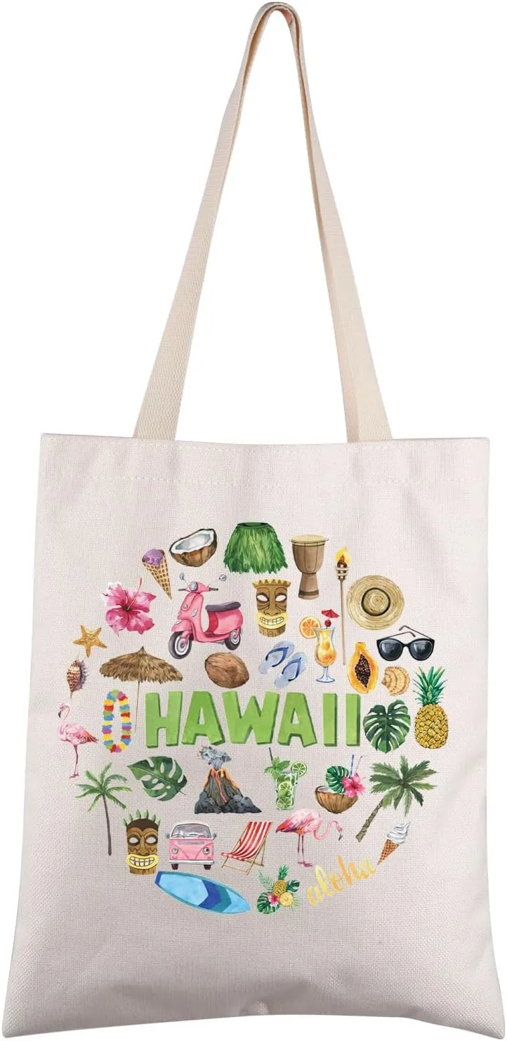FEELMEM Hawaii Summer Trip Gift Hawaii Beach Tote Bag Hawaii Travel Gifts Summer Beach Holiday Hawaii Souvenirs Shoulder Bag