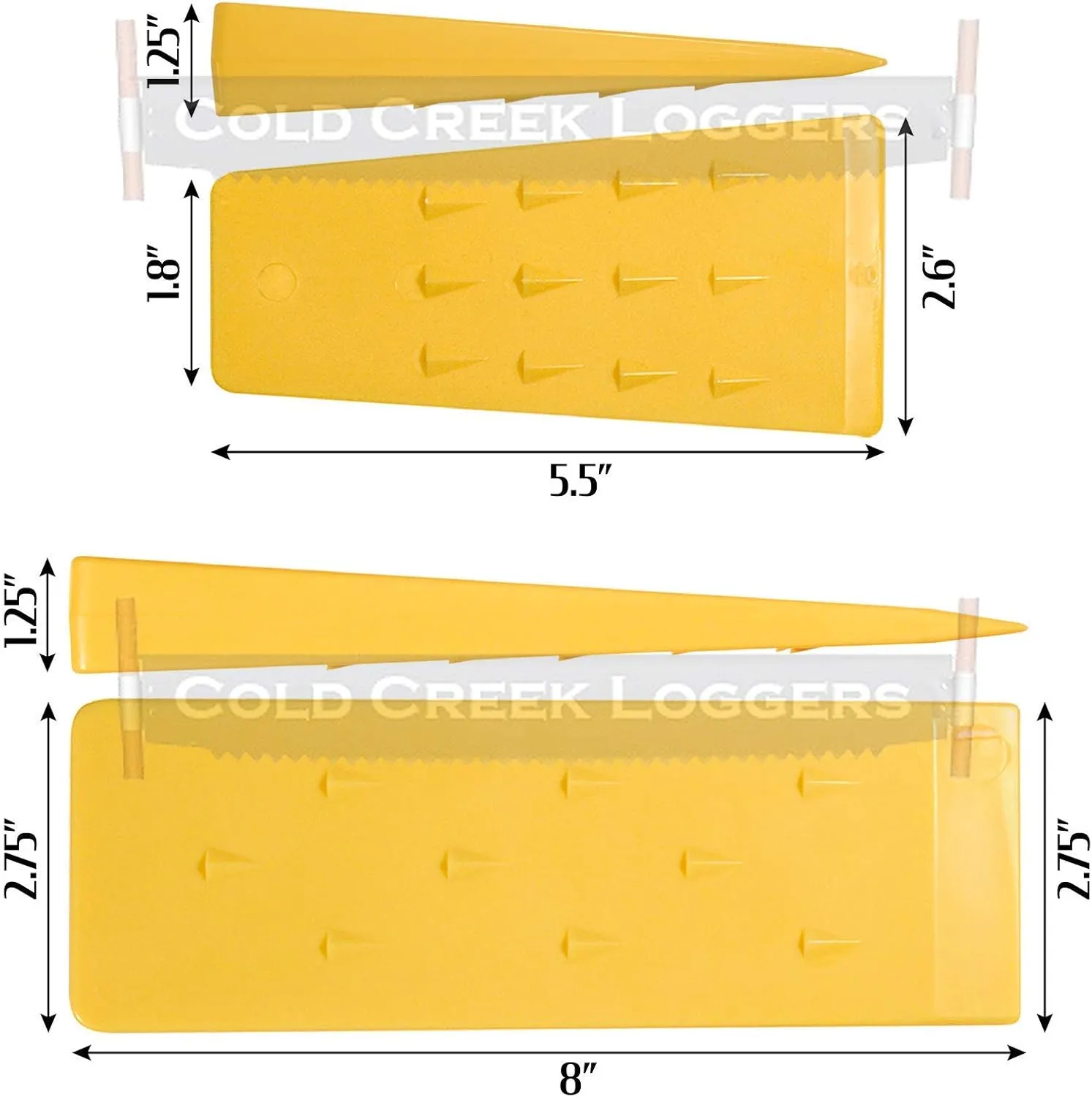 Felling Wedges, Tree Felling Wedges for Tree Cutting, Logging Wedge Set for Chain Saw, 5.5" (2-Pack) and 8" (2-Pack)