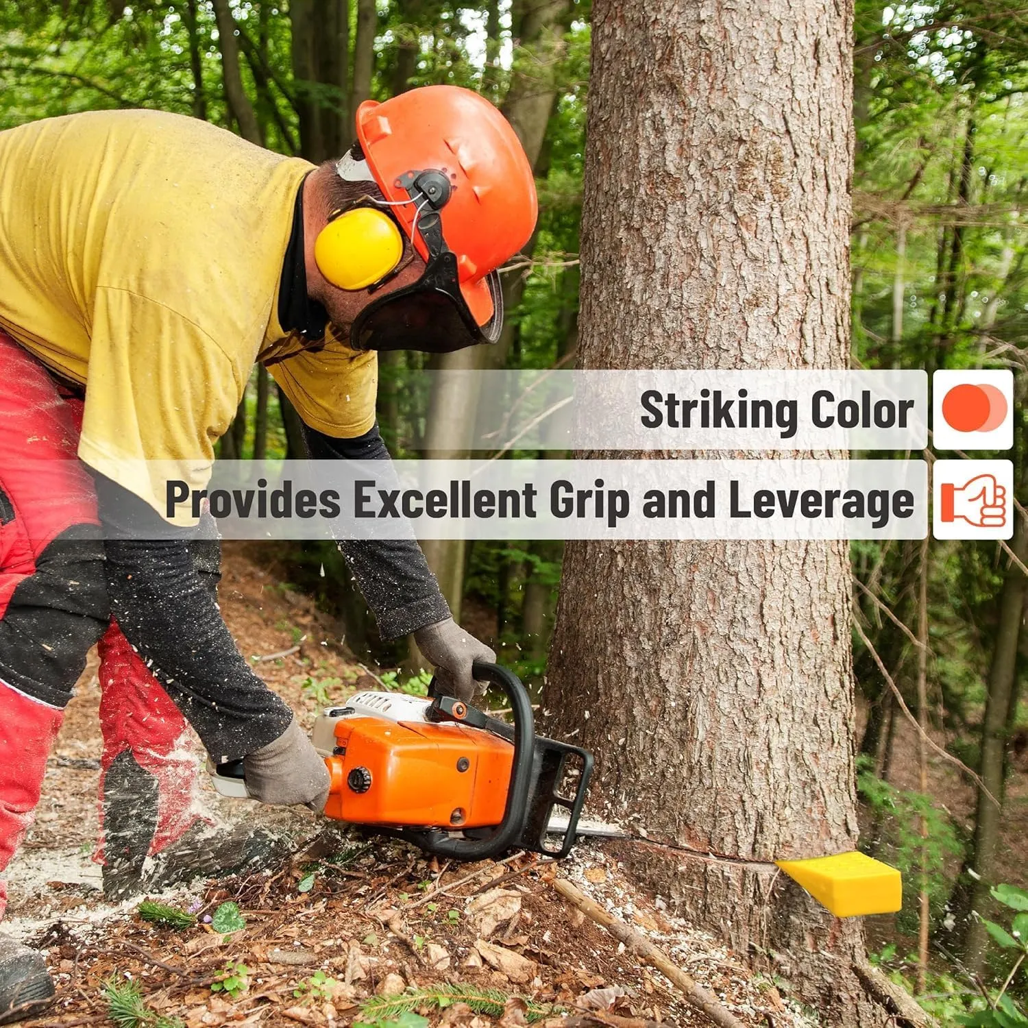 Felling Wedges, Tree Felling Wedges for Tree Cutting, Logging Wedge Set for Chain Saw, 5.5" (2-Pack) and 8" (2-Pack)