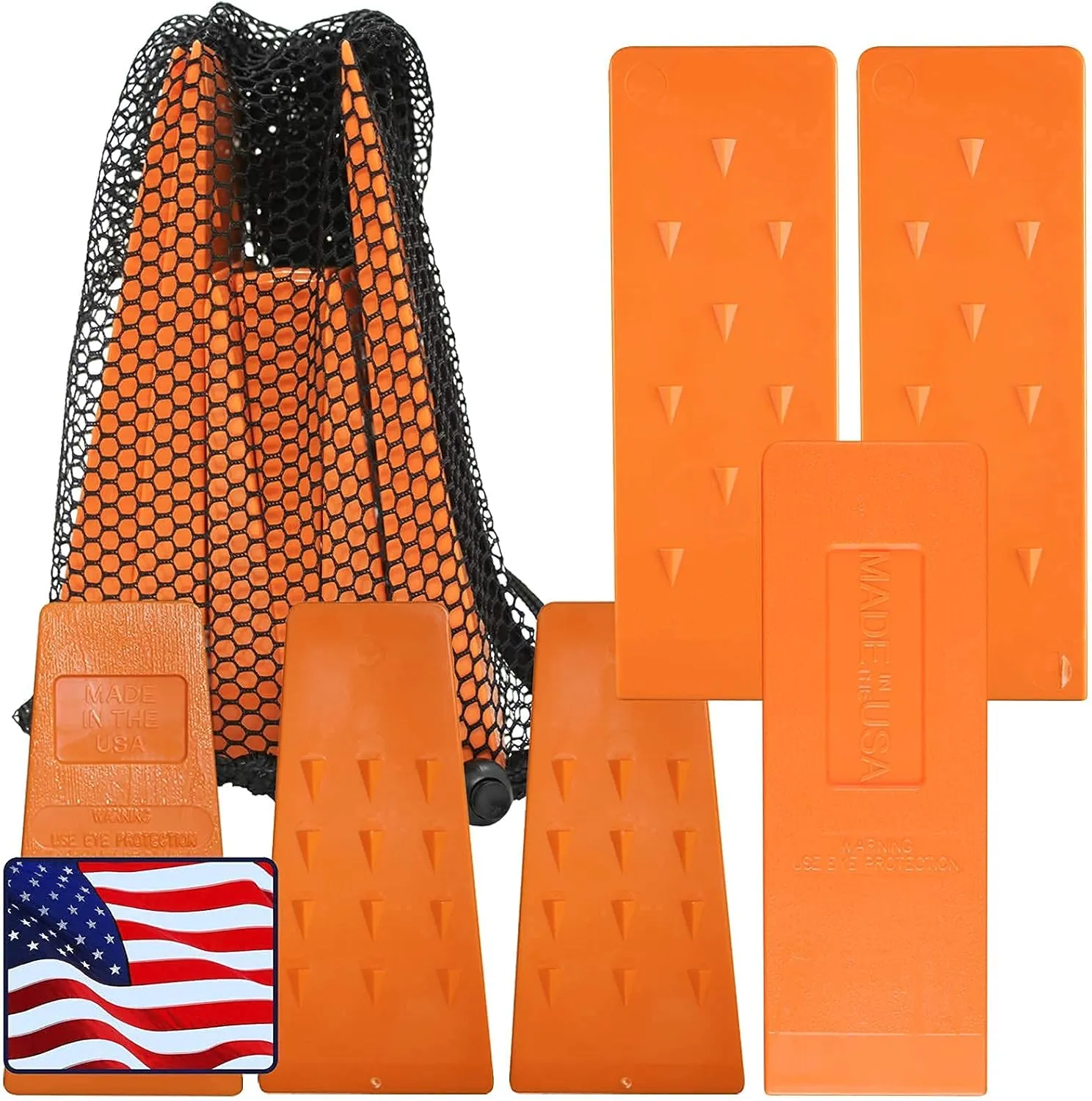 Felling Wedges, Tree Felling Wedges for Tree Cutting, Logging Wedge Set for Chain Saw, 5.5" (3-Pack) and 8" (3-Pack)