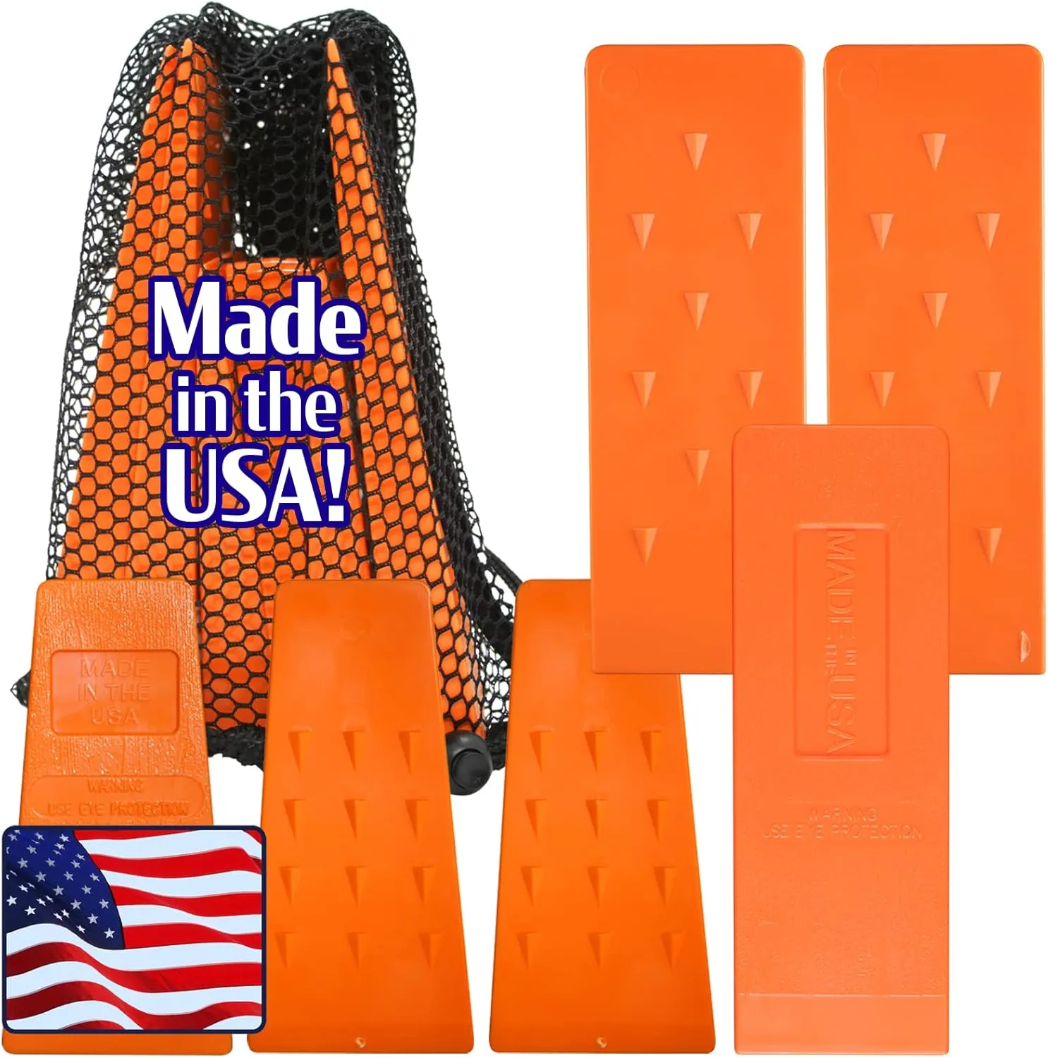 Felling Wedges, Tree Felling Wedges for Tree Cutting, Logging Wedge Set for Chain Saw, 5.5" (3-Pack) and 8" (3-Pack)