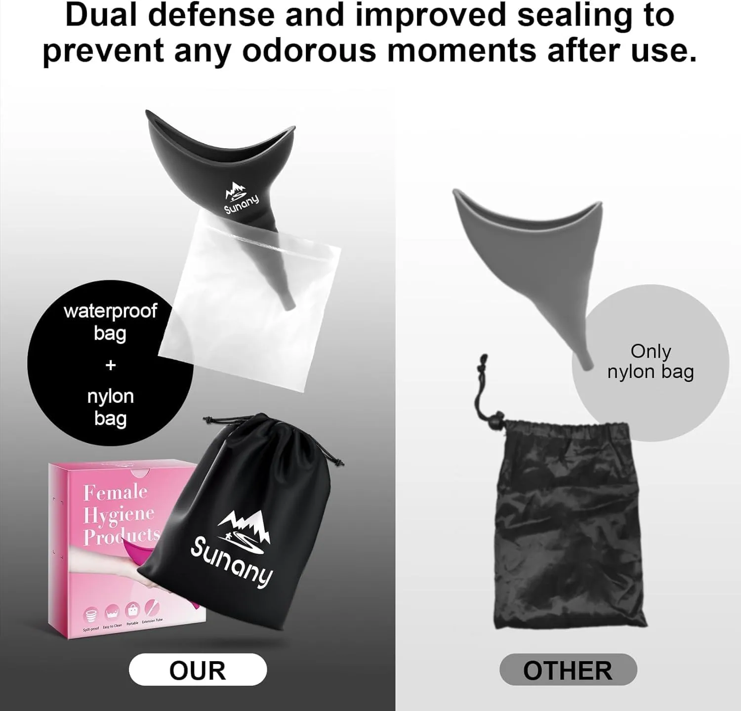 Female Urination Device, Reusable Female Urinal Silicone Women Pee Funnel Allows Women to Pee Standing Up, The Perfect Companion for Camping,Outdoor,Travel（Fuchsia）