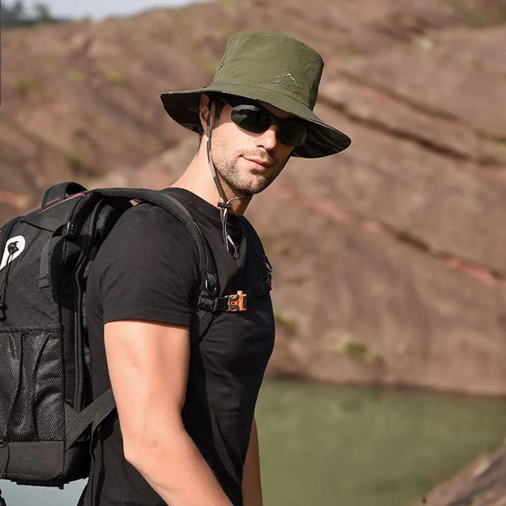 FEOYA Sun Hat Safari Cap with UPF 50  Sun Protection Wide Brim Hat for Hiking Camping Gardening Fishing