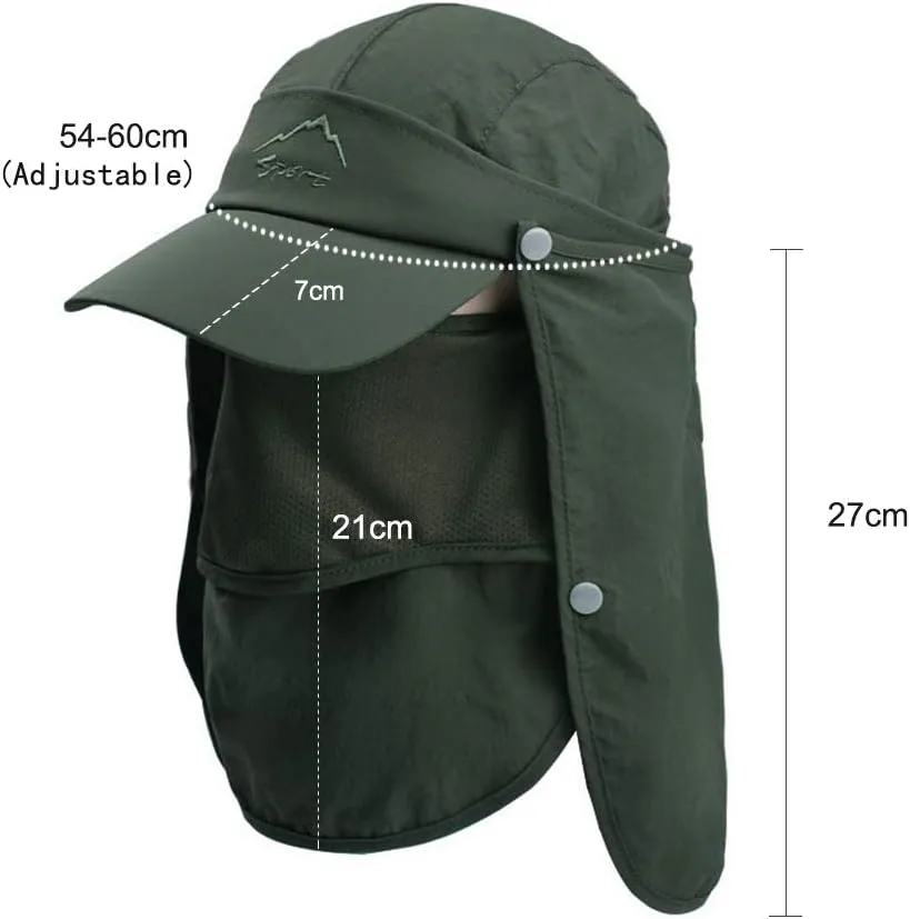 FEOYA Sun Hat Safari Cap with UPF 50  Sun Protection Wide Brim Hat for Hiking Camping Gardening Fishing