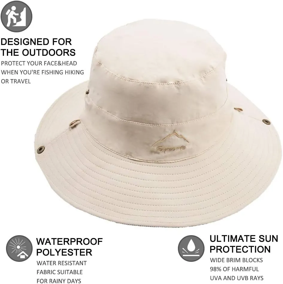 FEOYA Sun Hat Safari Cap with UPF 50  Sun Protection Wide Brim Hat for Hiking Camping Gardening Fishing