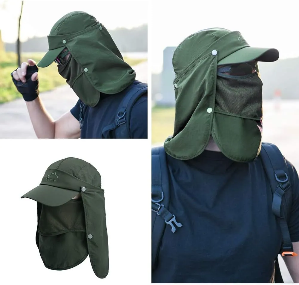 FEOYA Sun Hat Safari Cap with UPF 50  Sun Protection Wide Brim Hat for Hiking Camping Gardening Fishing