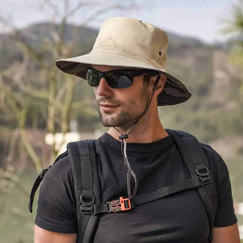 FEOYA Sun Hat Safari Cap with UPF 50  Sun Protection Wide Brim Hat for Hiking Camping Gardening Fishing