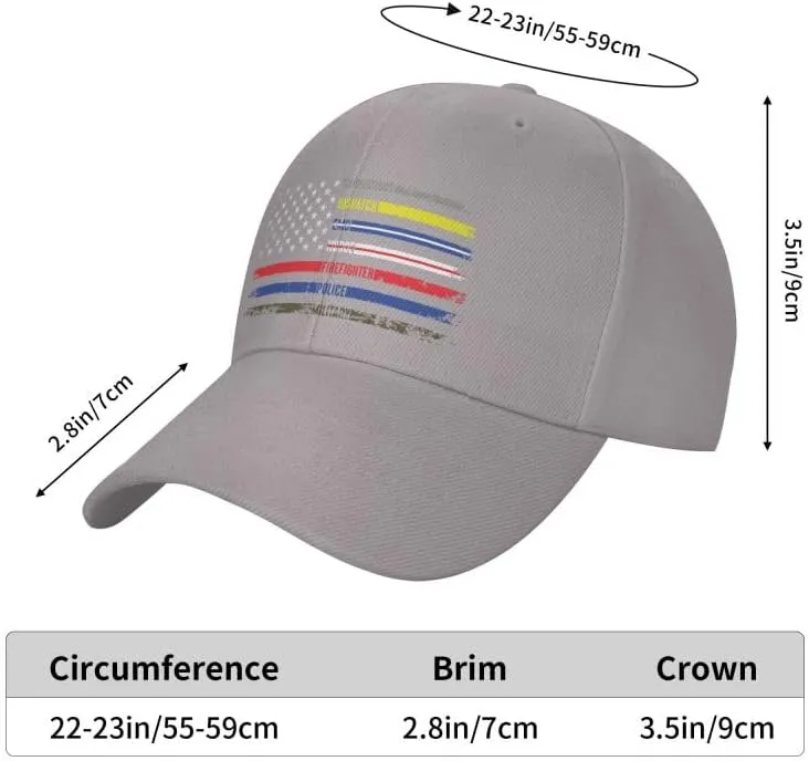 First Responders Hero Flag Nurse E-M-S Police Fire Military Flag-Baseball Caps Denim Hats Cowboy Knit hat Fisherman's hat