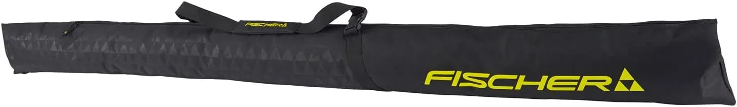 Fischer Skicase ECO XC NC Durable 195 cm Length Foldable 1 Pair Ski Carrying Bag with Double Zipper & Padded Handle Straps