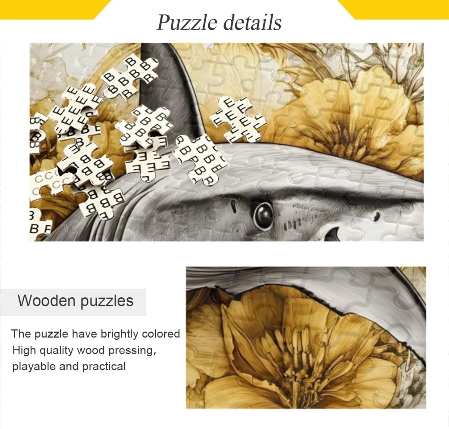Fish Floral Jigsaw Puzzle for Adults 500 Pieces, Extremely Challenging and Difficult Puzzle for Family Games, Party Entertainment, and Brain Teasing Fun