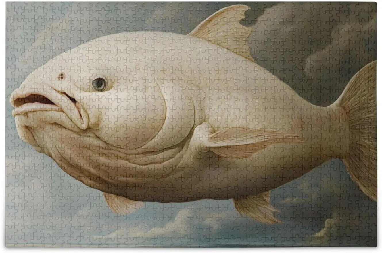 Fish Surreal Vintage Jigsaw Puzzle for Adults 1000 Pieces, Extremely Challenging and Difficult Puzzle for Family Games, Party Entertainment, and Brain Teasing Fun