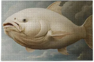 Fish Surreal Vintage Jigsaw Puzzle for Adults 1000 Pieces, Extremely Challenging and Difficult Puzzle for Family Games, Party Entertainment, and Brain Teasing Fun