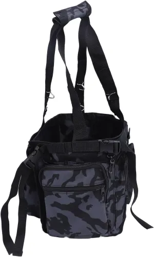 Fishing Bucket Organizer, Oxford Fabric Fishing Bucket Caddy Storage Bag with Adjustable Buckle, Multi Pockets for 5 To 6 Gallon Buckets Fishing Gear Accessories
