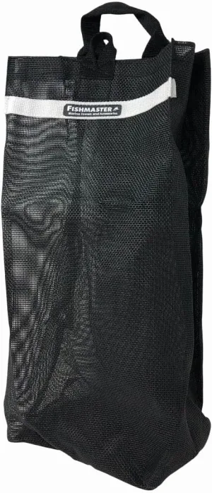 Fishmaster Reusable Boat Trash Bag, Mesh Storage Tote - Marine Grade Nylon Mesh, Hook and Loop Pole Mount, Black