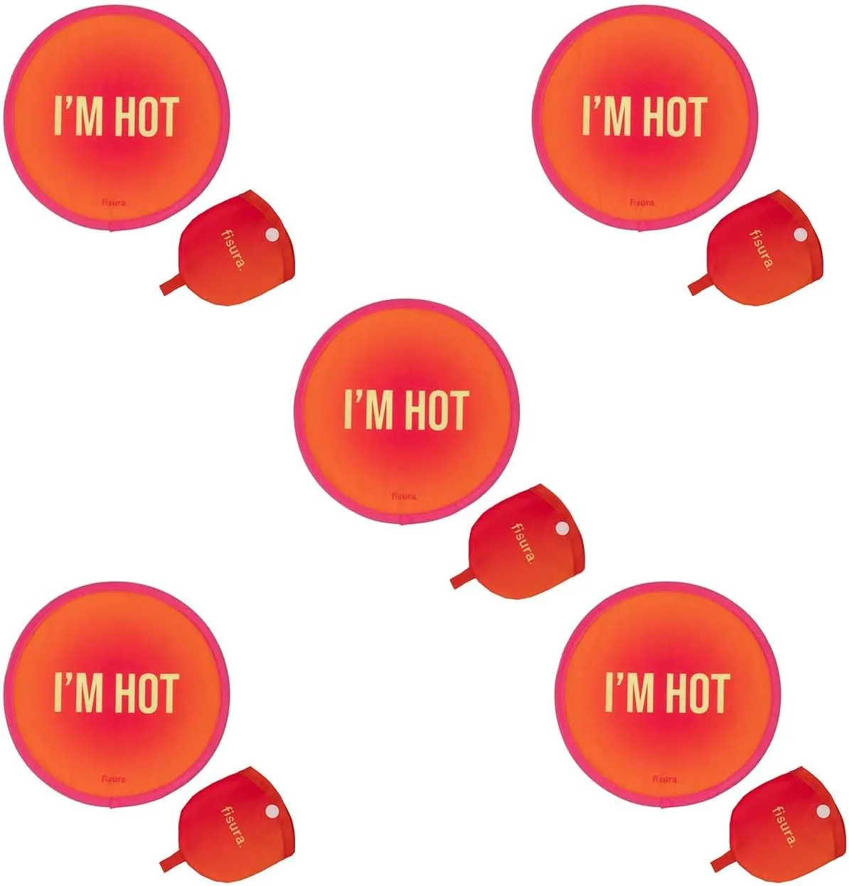 Fisura – Foldable round folding fanS. Original Foldable frisbees for parties. Measurements: 7.87 inches.