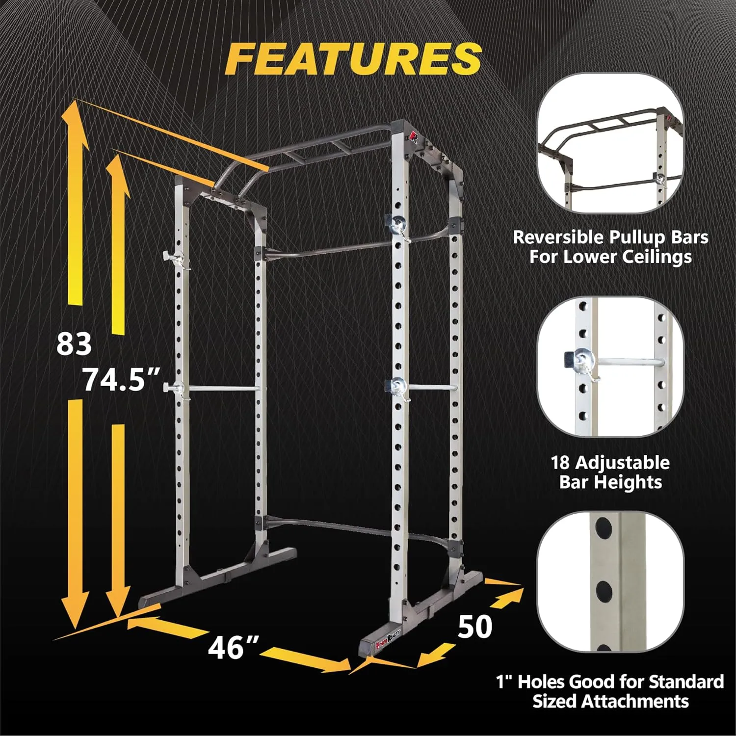 Fitness Reality Squat Rack Power Cage with Optional LAT Pulldown, Cable Crossover
