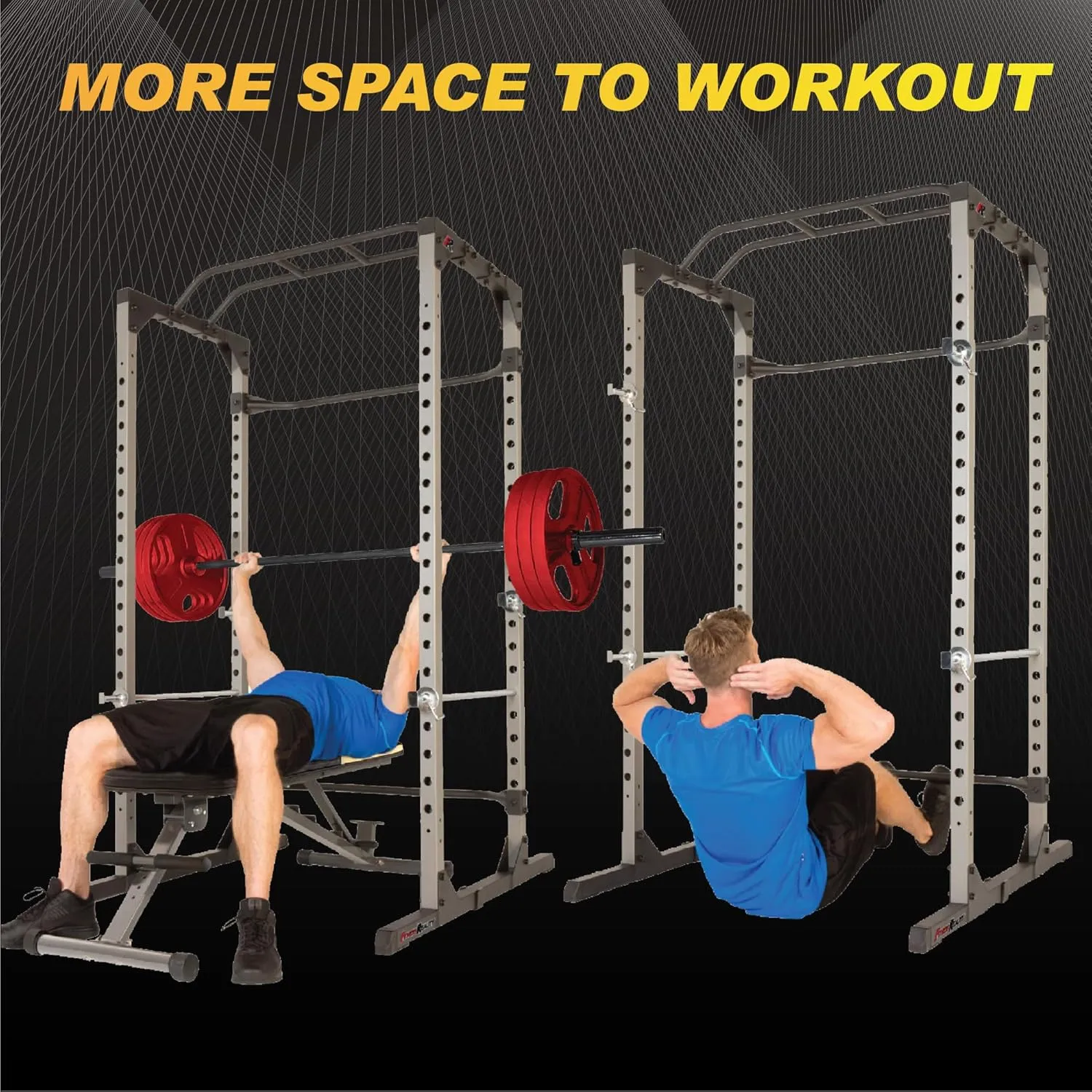 Fitness Reality Squat Rack Power Cage with Optional LAT Pulldown, Cable Crossover