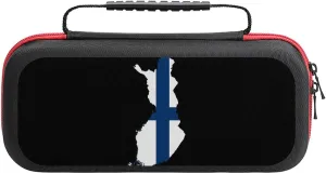 Flag Map of Finland Carrying Case Compatible with Switch/Switch Lite Protective Hard Shell Travel Carrying Case Pouch