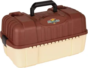 Flambeau Outdoors 2059 Hip Roof 7-Tray Fishing Tackle Box - Large Portable All-Weather Fishing Lure Organizer, 61 Compartments, Maroon/Tan