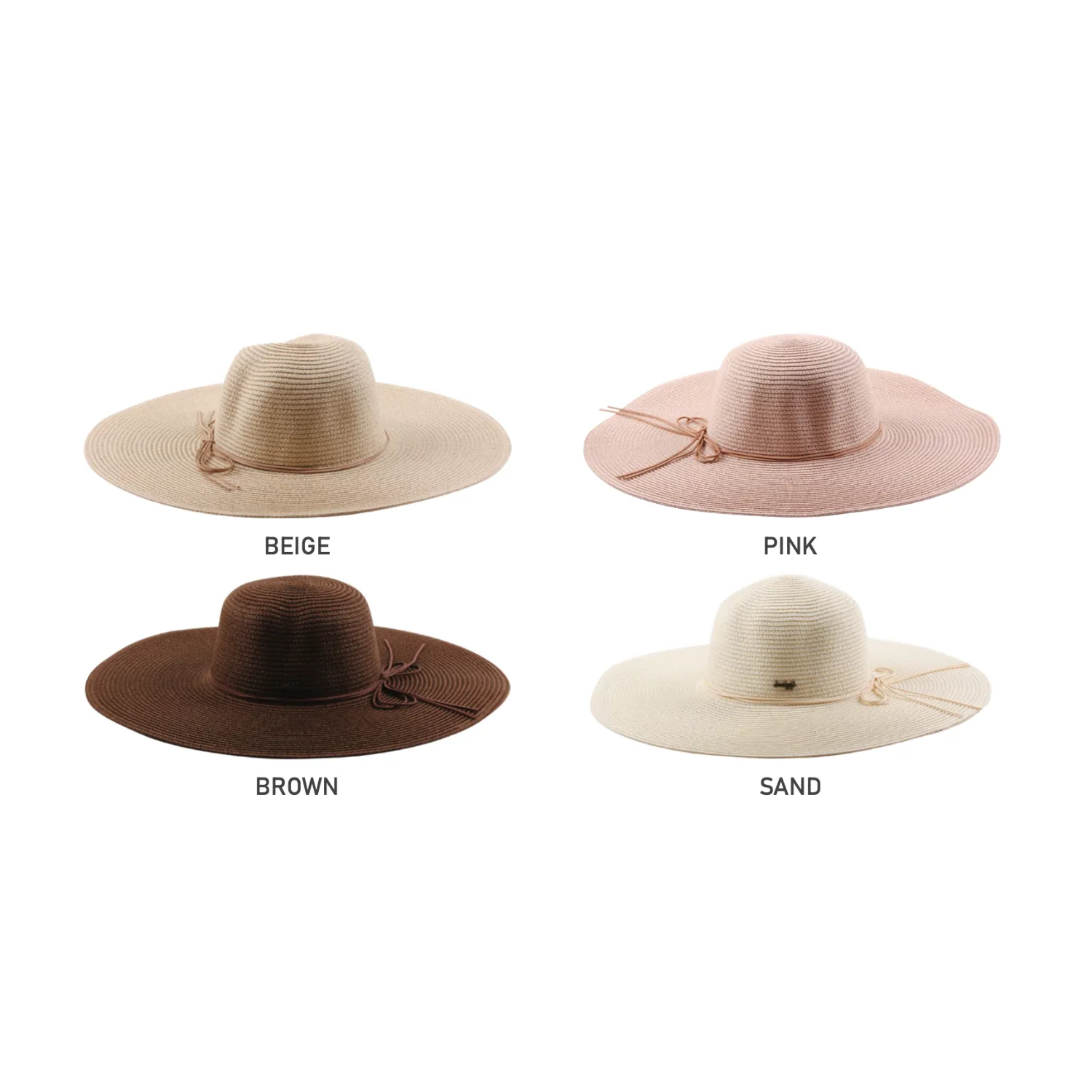 Floppy Straw Hat Collection with Ribbon Accent - Model FH345