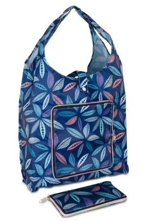 Foldable Shopping Bag | Navy Lilac leaves | 0999ZZ
