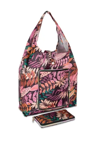 Foldable Shopping Bag | Pink Sprigs | 0999ZZ