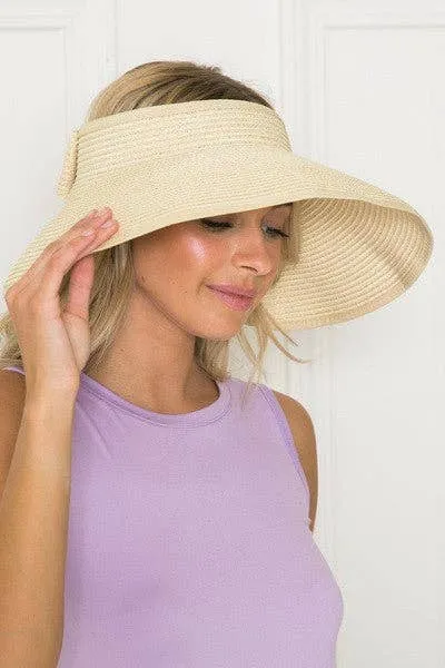 Foldable Wide Brim Bow Visor Sun Hat