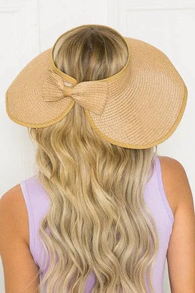 Foldable Wide Brim Bow Visor Sun Hat