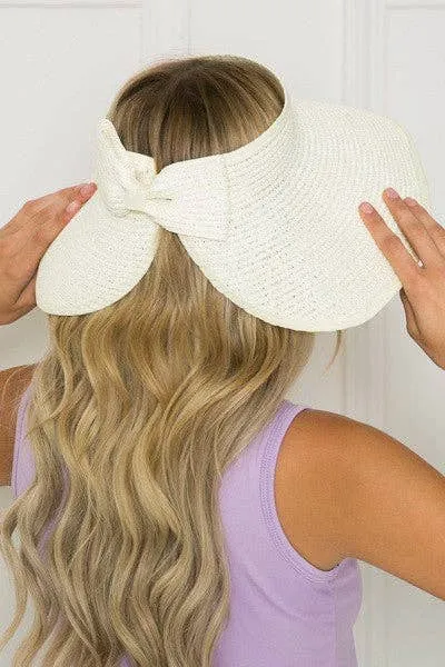 Foldable Wide Brim Bow Visor Sun Hat