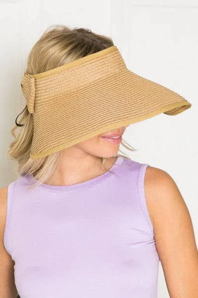 Foldable Wide Brim Bow Visor Sun Hat