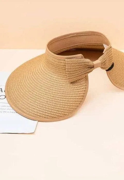 Foldable Wide Brim Bow Visor Sun Hat