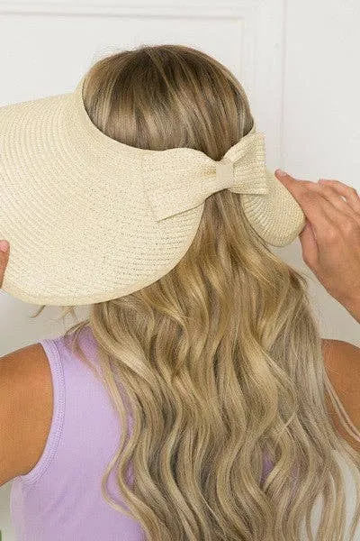 Foldable Wide Brim Bow Visor Sun Hat