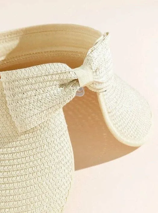 Foldable Wide Brim Bow Visor Sun Hat