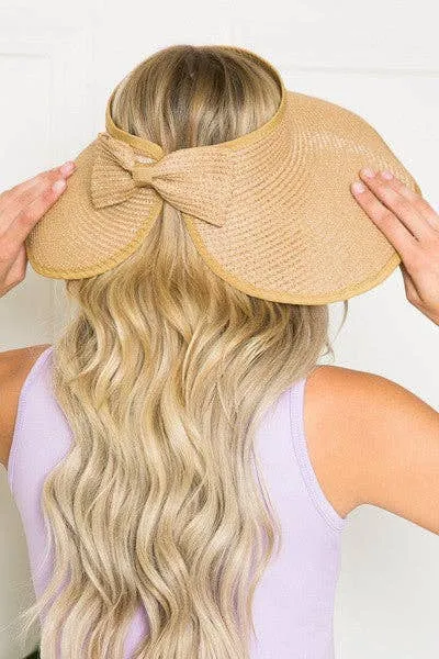 Foldable Wide Brim Bow Visor Sun Hat