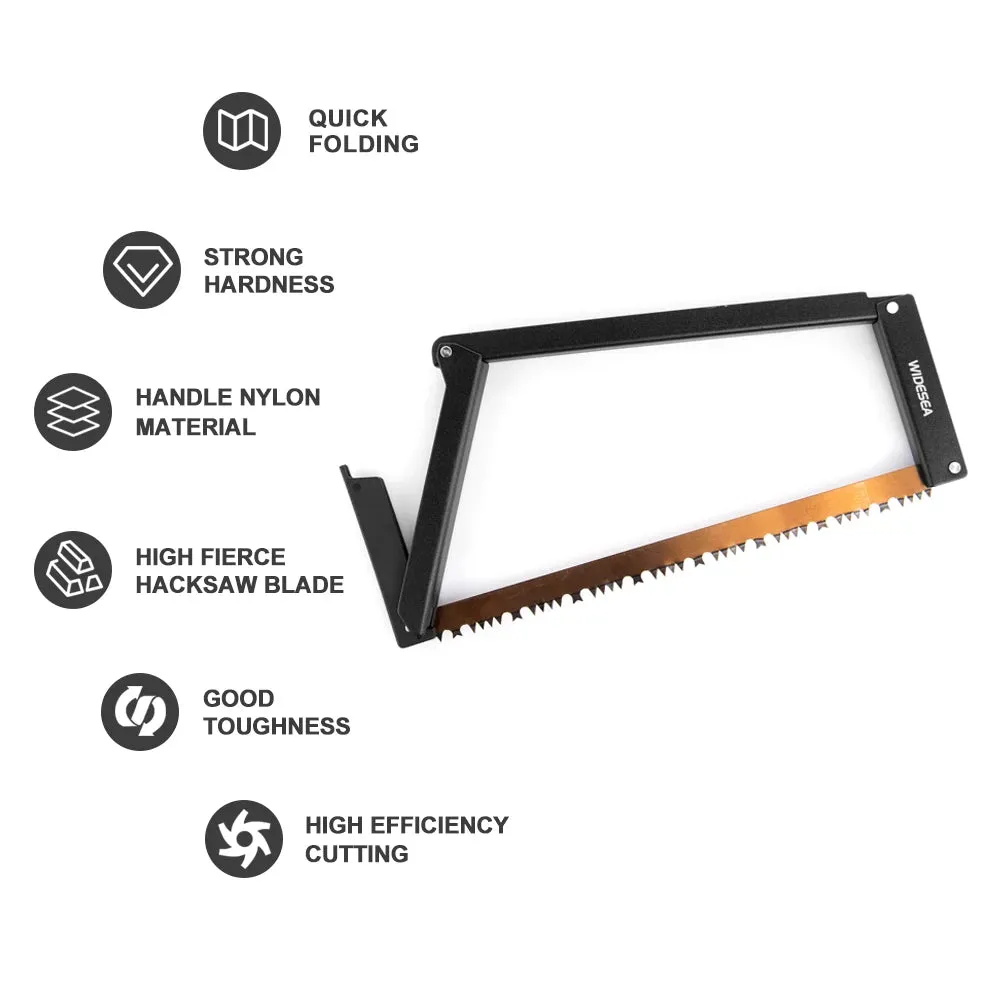 Folding Camping Saw with 32cm Manganese Blade: Portable and Foldable Logging Tool for Outdoor Wood Branches